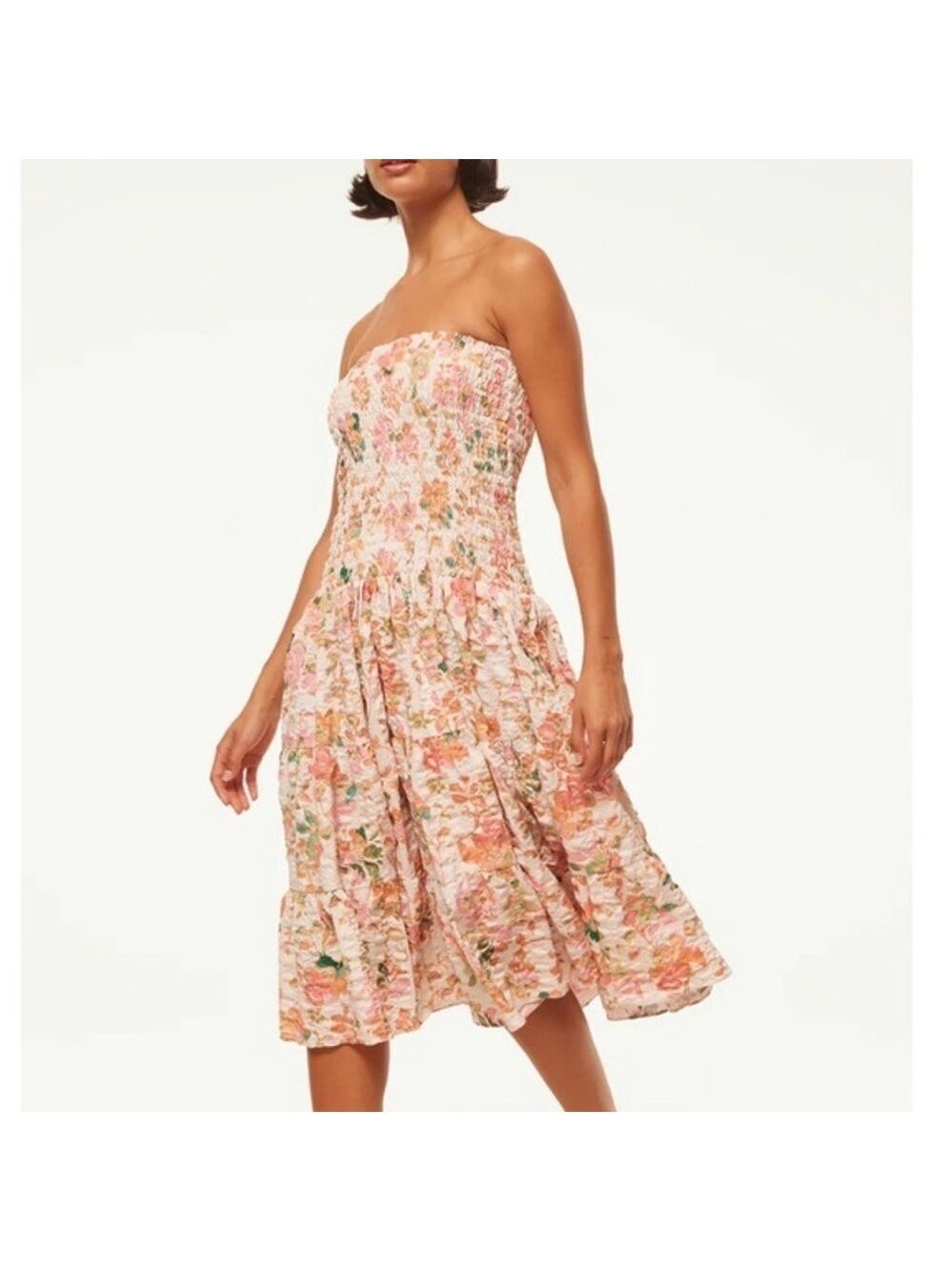 Misa Los Angeles Floral Maxi Dress Strapless